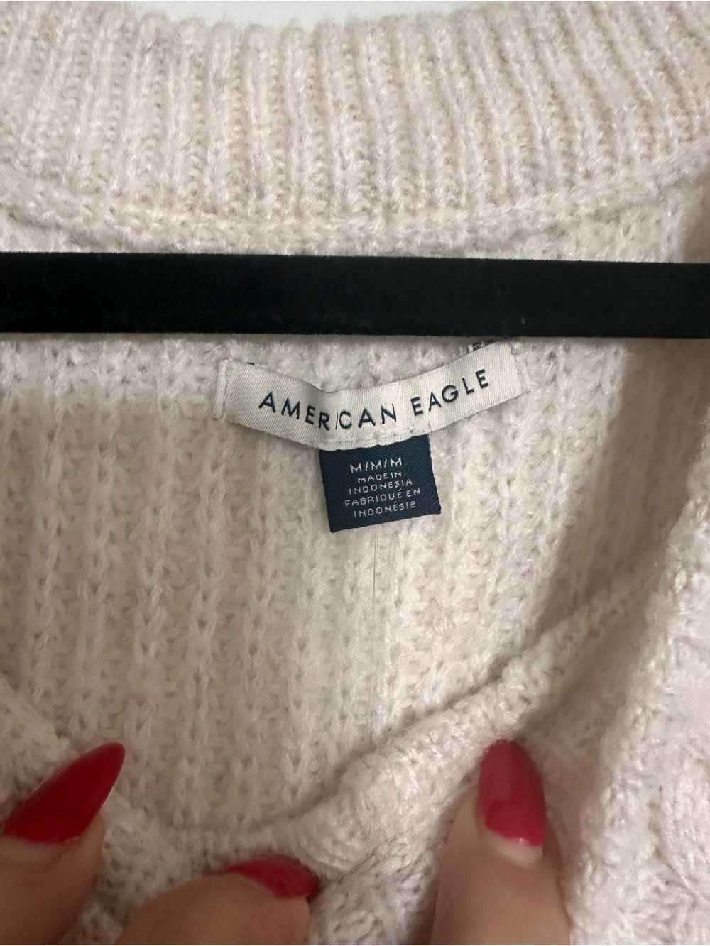 American Eagle Cable Knit Sleeveless Sweater Vest in Cream - Picture 6 of 9